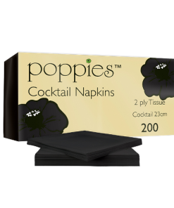 Black Cocktail Napkins